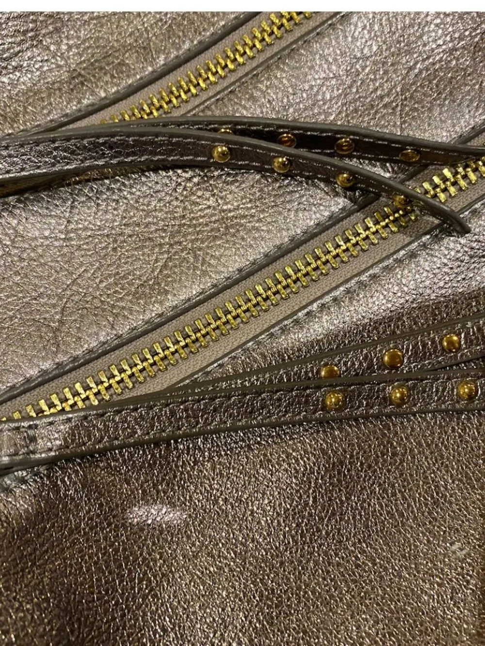 Steven by Steve Madden Silver Tote with striped interior